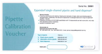 Single Channel Pipette calibration voucher